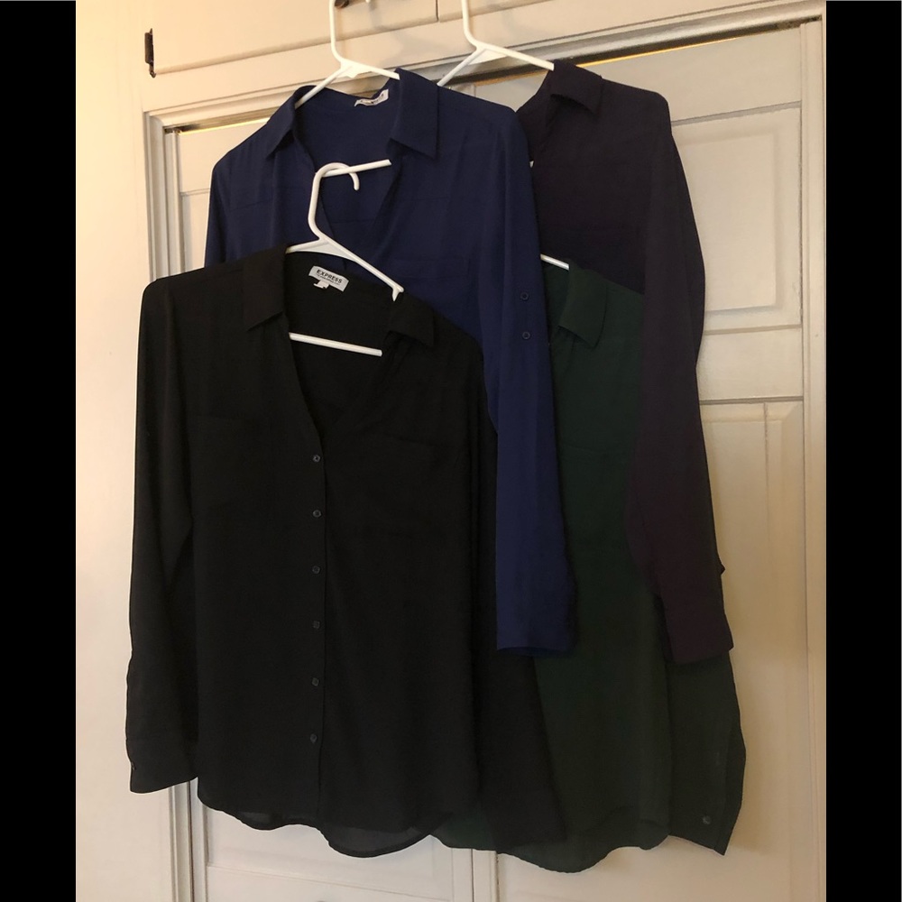 Lot of 4 Express Portofino business casual blouses